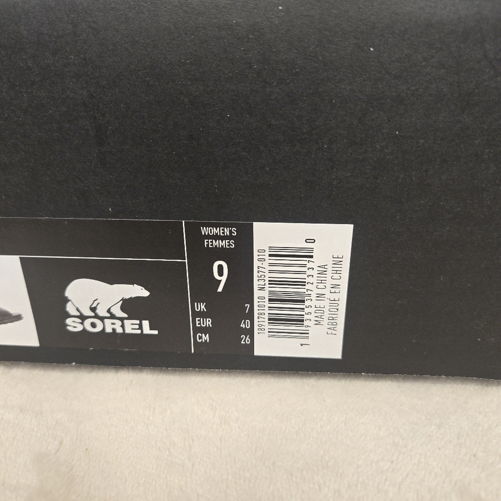 Sorel Nadia Mule Sandal Black/White Size 9 - Picture 3 of 12